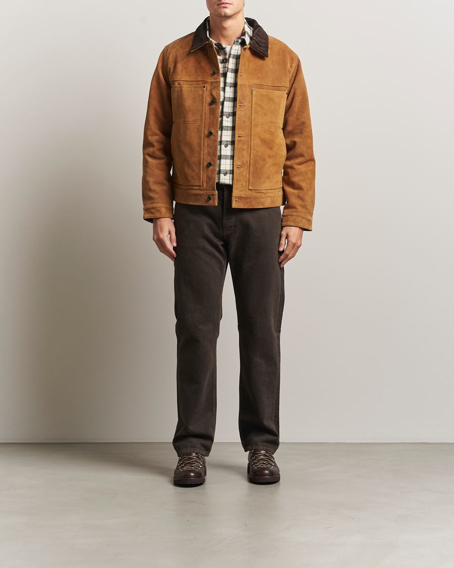 Heren | Jassen | Filson | Short Lined Suede Cruiser Saddle Brown