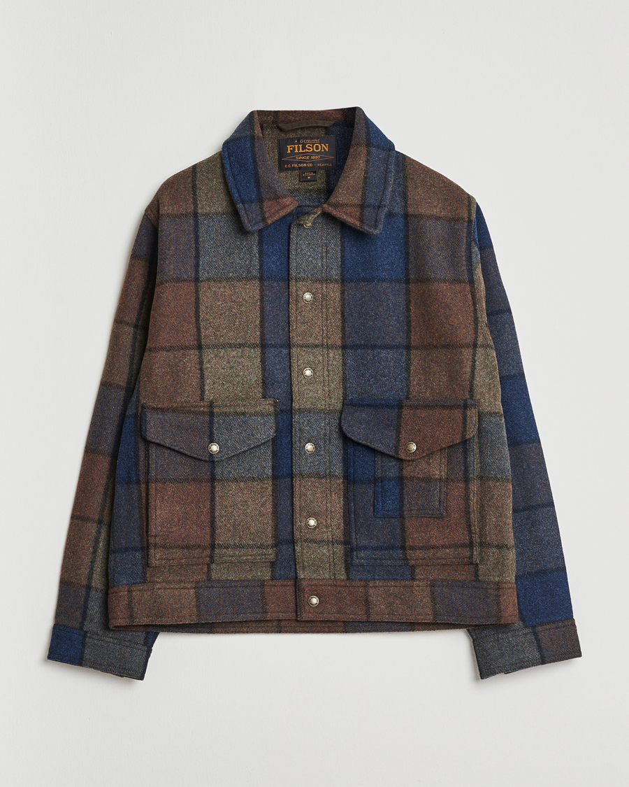 Heren | Jassen | Filson | Mackinaw Checked Wool Work Jacket Blue/Brown