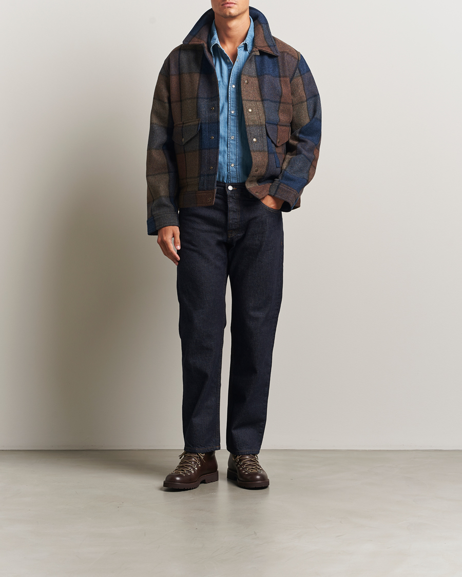 Heren | Jassen | Filson | Mackinaw Checked Wool Work Jacket Blue/Brown