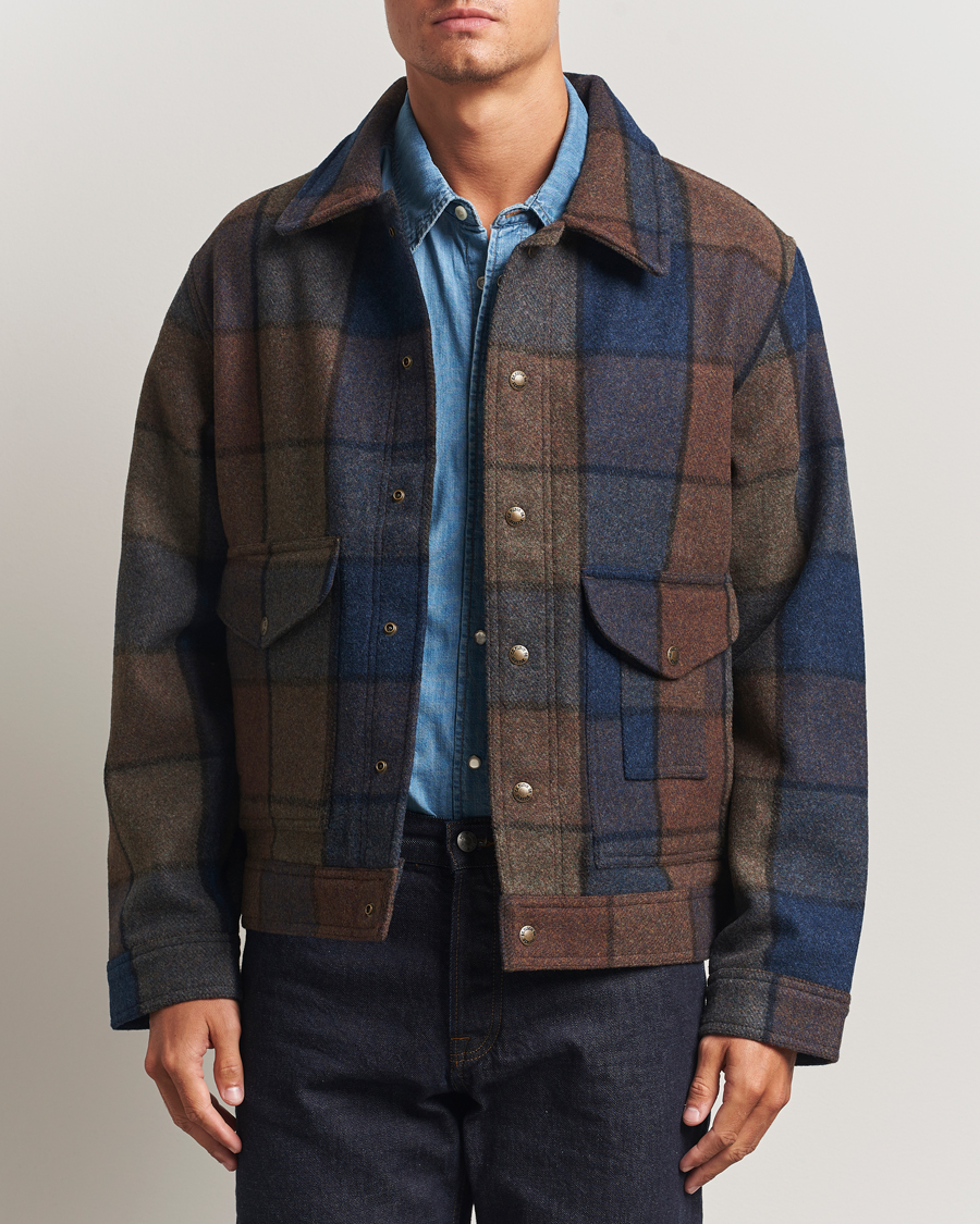 Heren | Jassen | Filson | Mackinaw Checked Wool Work Jacket Blue/Brown