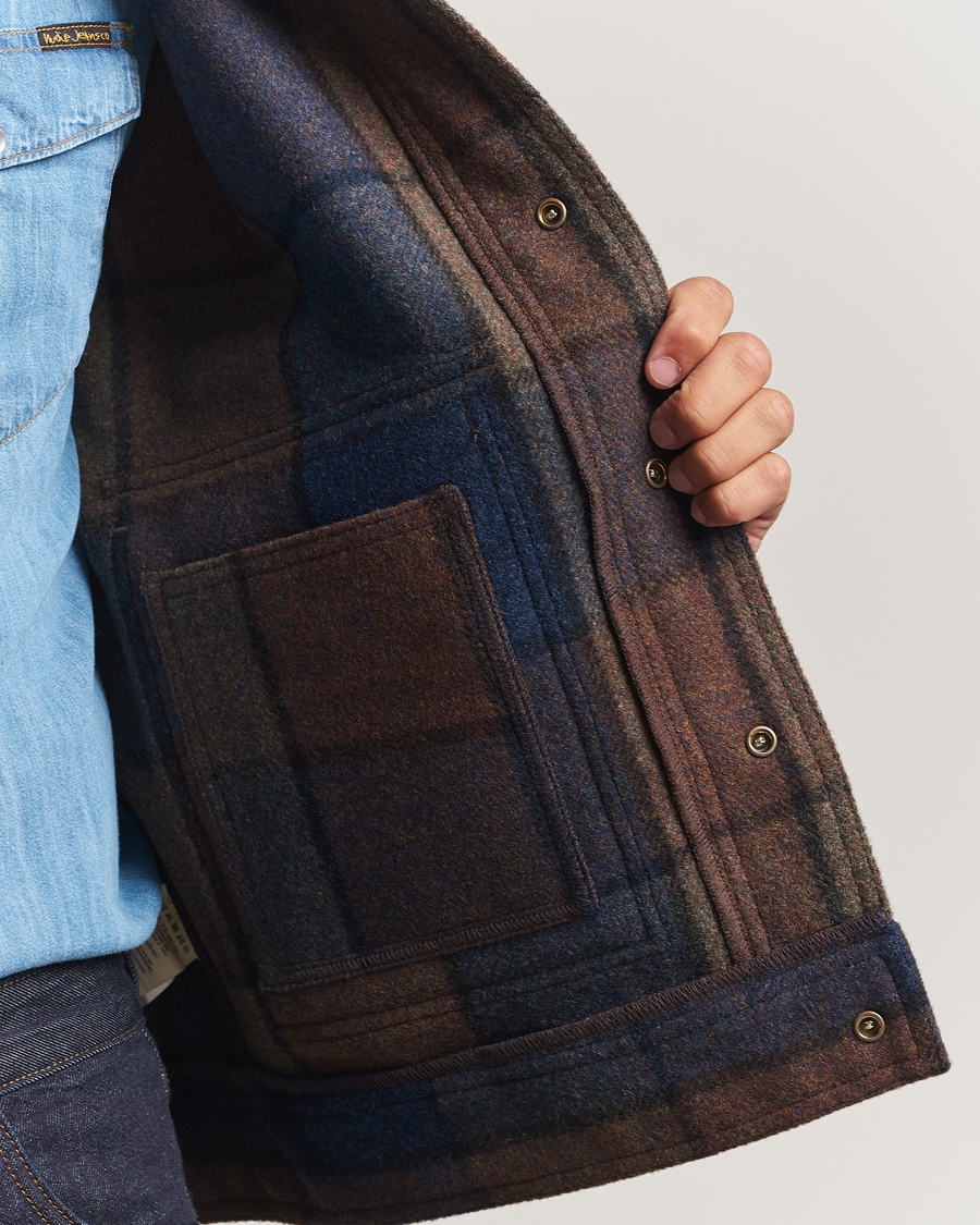 Heren | Jassen | Filson | Mackinaw Checked Wool Work Jacket Blue/Brown