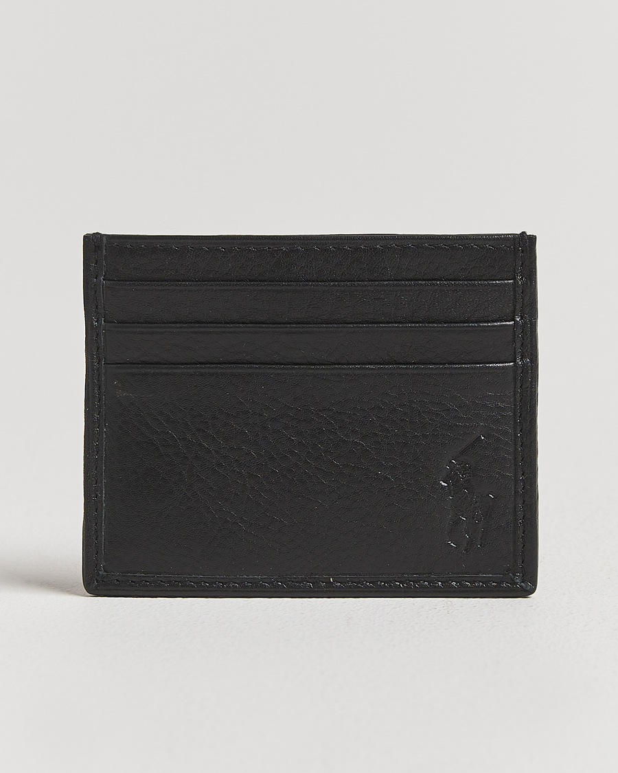 Heren | Portemonnees | Polo Ralph Lauren | Pebbled Leather Credit Card Holder Black