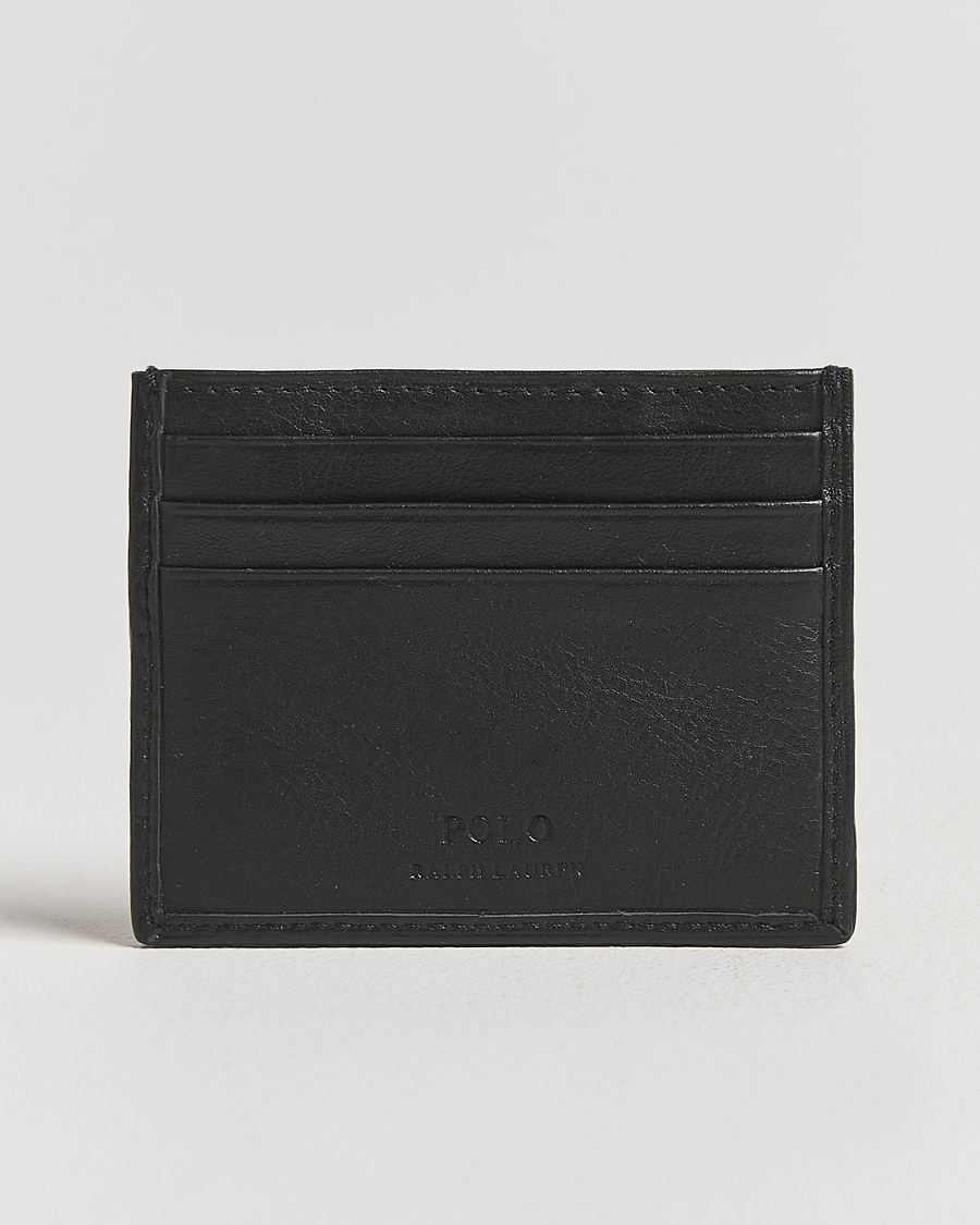 Heren | Portemonnees | Polo Ralph Lauren | Pebbled Leather Credit Card Holder Black
