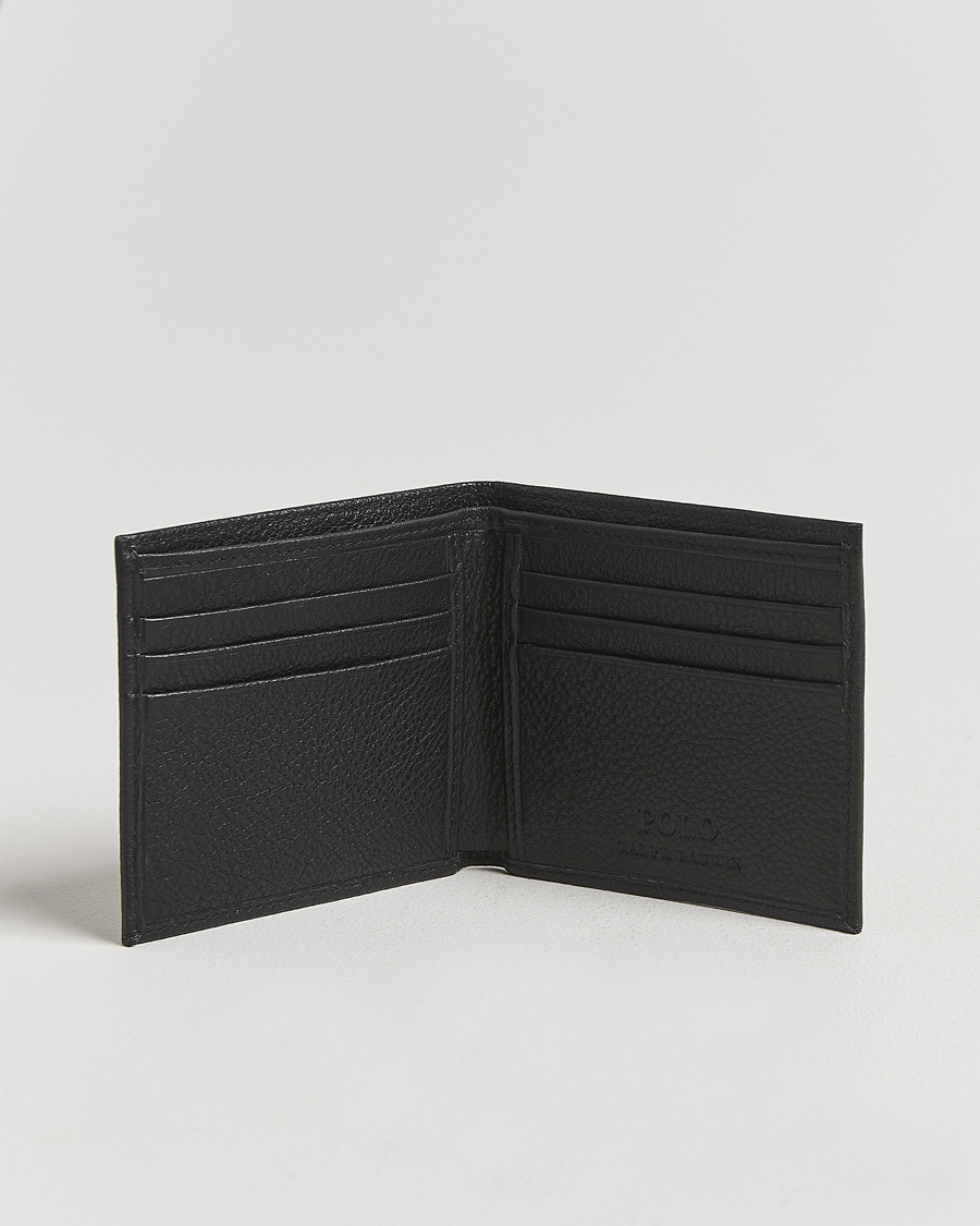 Heren | Portemonnees | Polo Ralph Lauren | Pebbled Leather Billfold Wallet Black