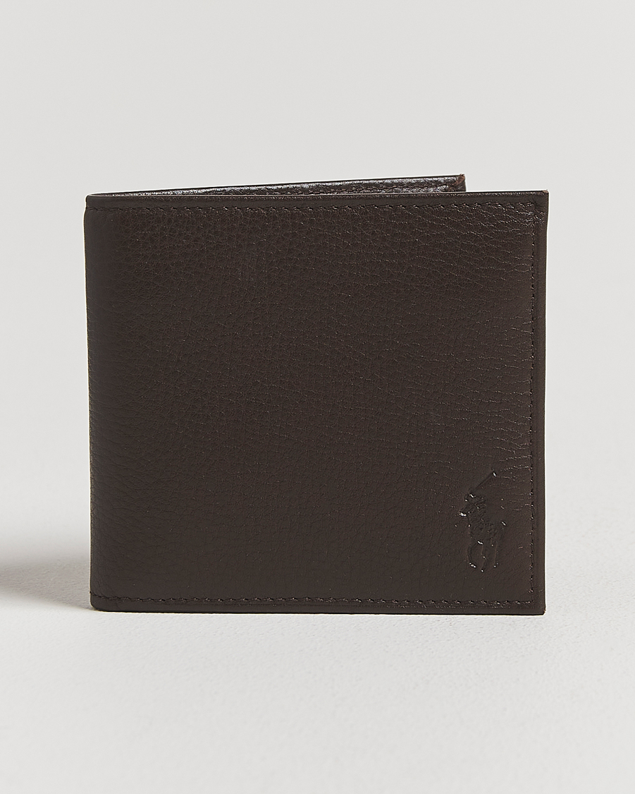 Heren | Portemonnees | Polo Ralph Lauren | Pebbled Leather Billfold Wallet Brown