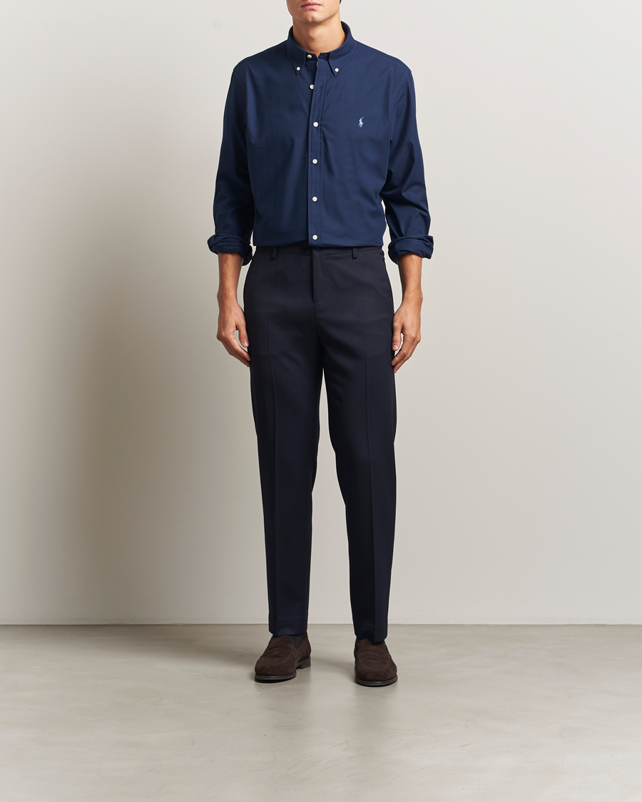 Heren | Overhemden | Polo Ralph Lauren | Custom Fit Stretch Poplin Shirt Newport Navy