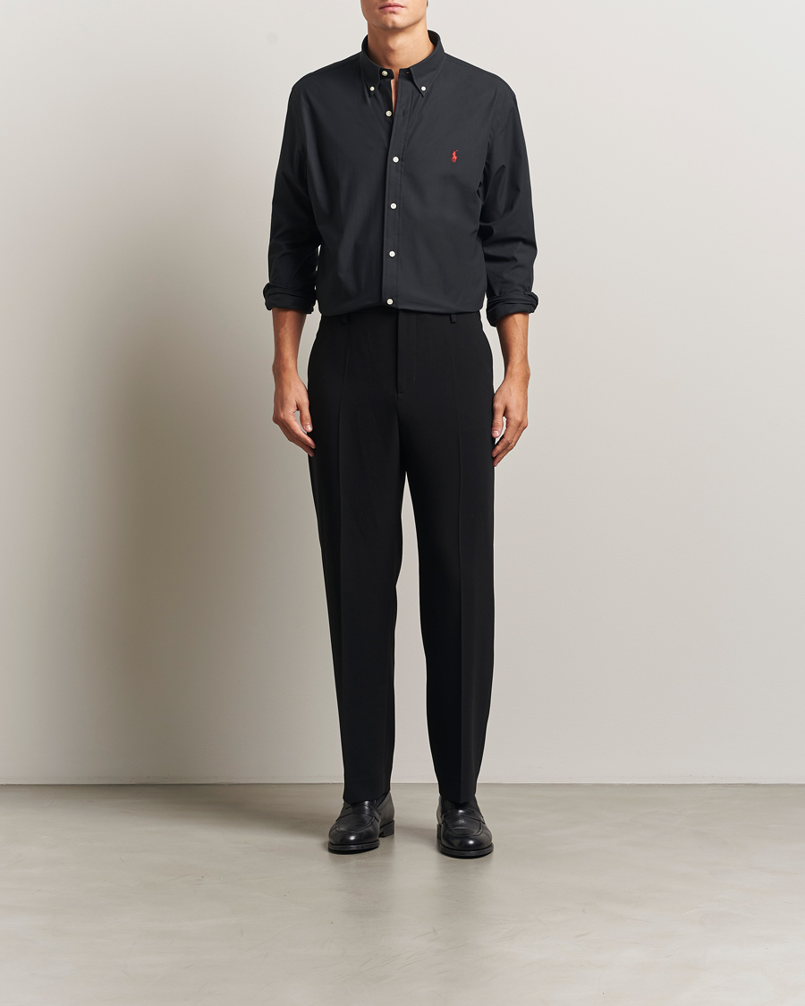 Heren | Overhemden | Polo Ralph Lauren | Custom Fit Stretch Poplin Shirt Polo Black