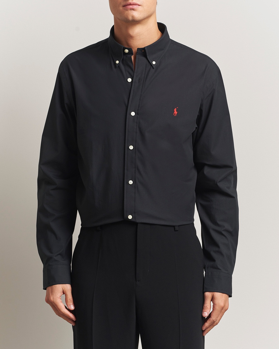 Heren | Overhemden | Polo Ralph Lauren | Custom Fit Stretch Poplin Shirt Polo Black