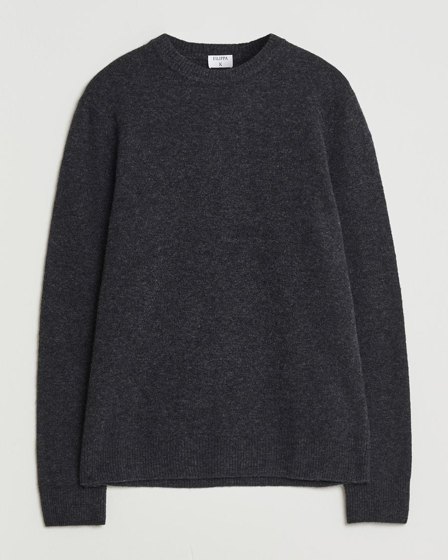 Heren | Truien | Filippa K | Yak Knitted Sweater Charcoal Melange
