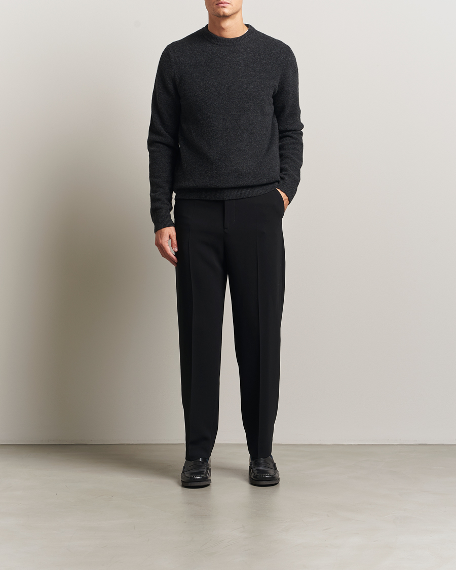 Heren | Truien | Filippa K | Yak Knitted Sweater Charcoal Melange