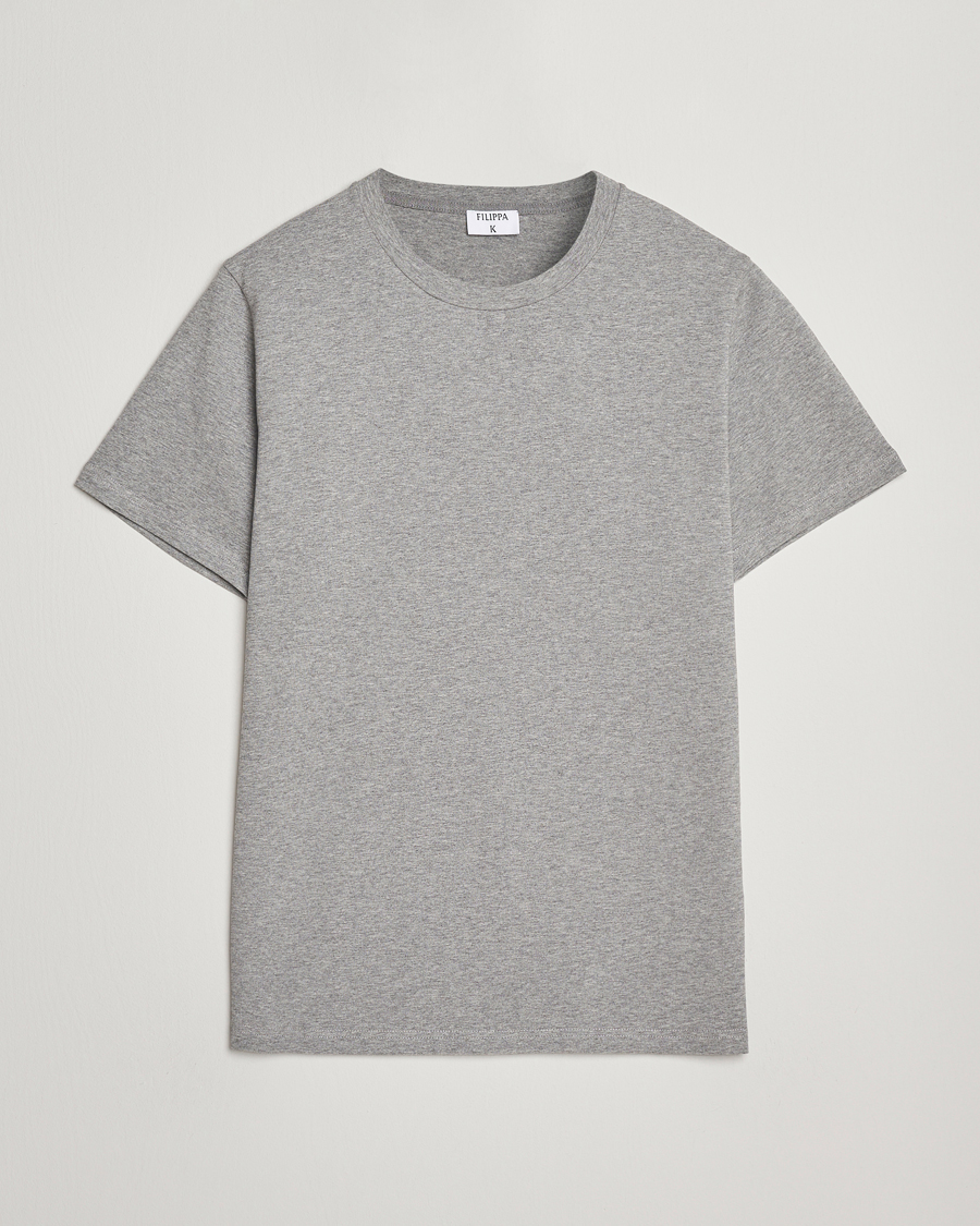 Heren | T-shirts | Filippa K | Soft Lycra T-Shirt Mid Grey Melange