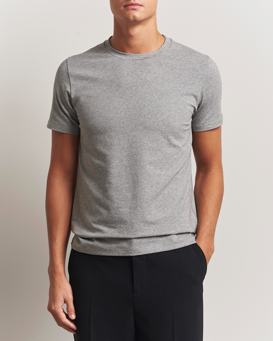 Heren | T-shirts | Filippa K | Soft Lycra T-Shirt Mid Grey Melange