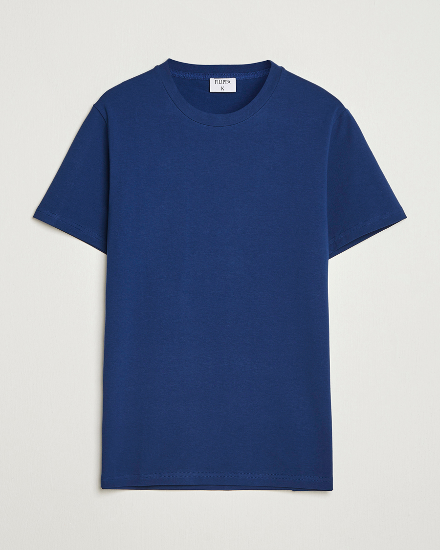 Heren | T-shirts | Filippa K | Soft Lycra T-Shirt Royal Navy