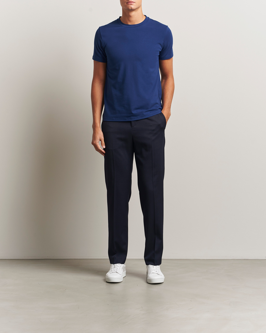 Heren | T-shirts | Filippa K | Soft Lycra T-Shirt Royal Navy