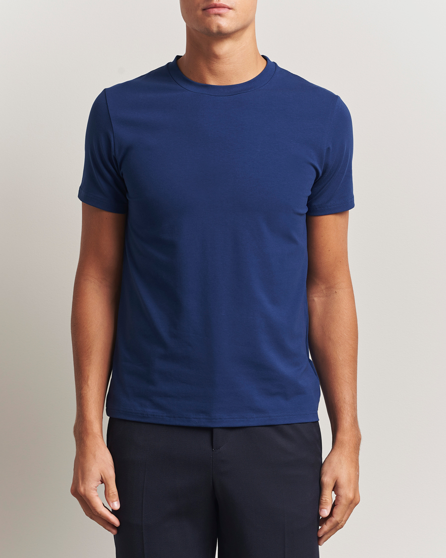Heren | T-shirts | Filippa K | Soft Lycra T-Shirt Royal Navy