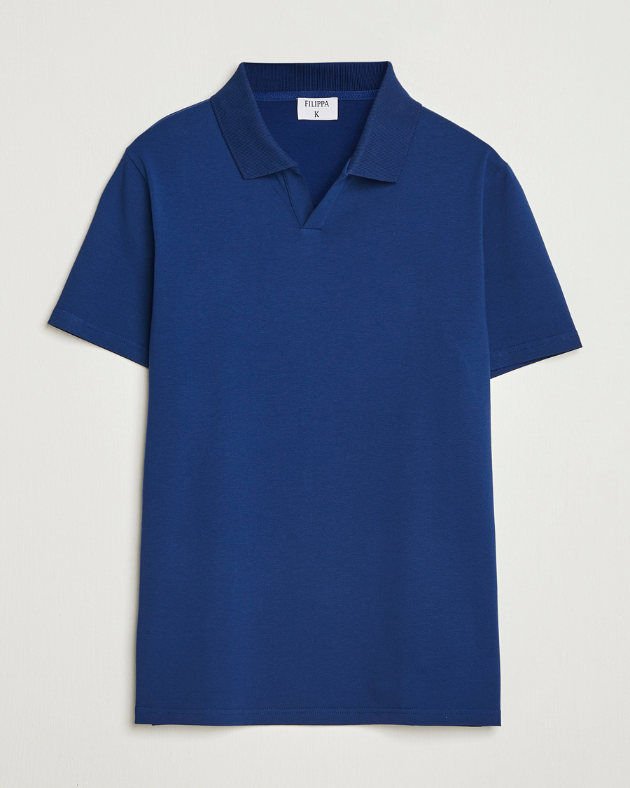 Heren | Polo's | Filippa K | Soft Lycra Polo T-Shirt Royal Navy