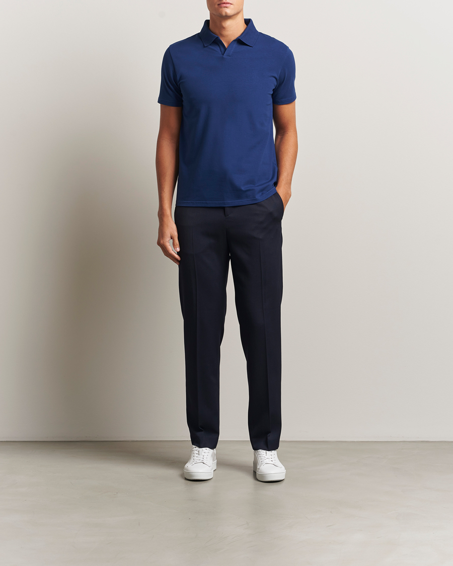 Heren | Polo's | Filippa K | Soft Lycra Polo T-Shirt Royal Navy