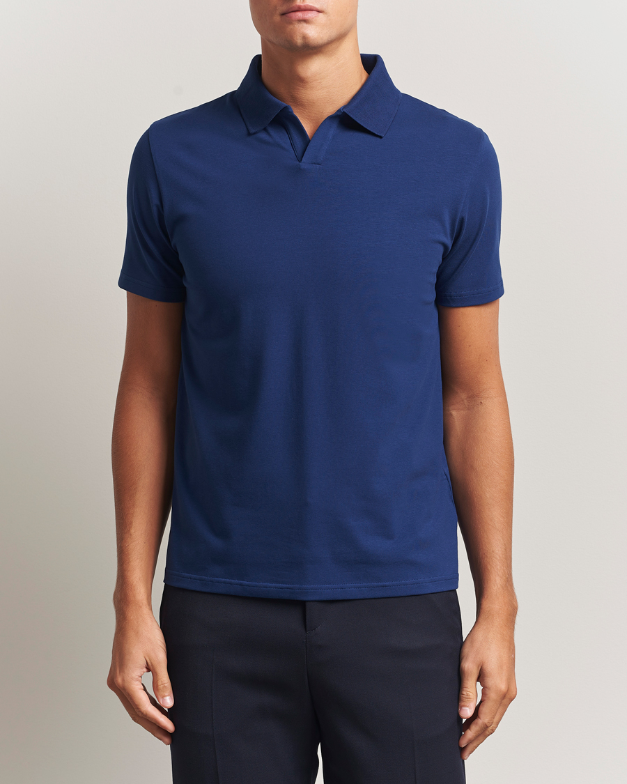 Heren | Polo's | Filippa K | Soft Lycra Polo T-Shirt Royal Navy