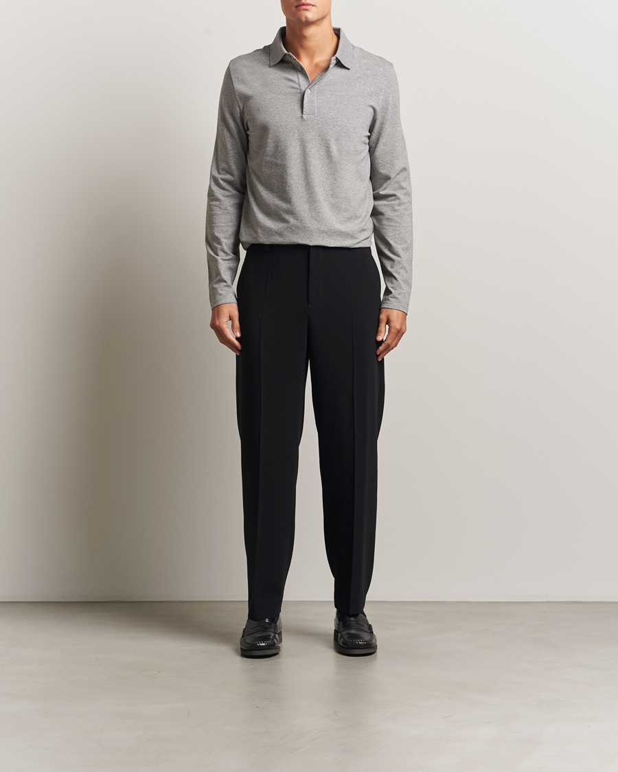 Heren | Polo's | Filippa K | Luke Lycra Polo Shirt Mid Grey Melange