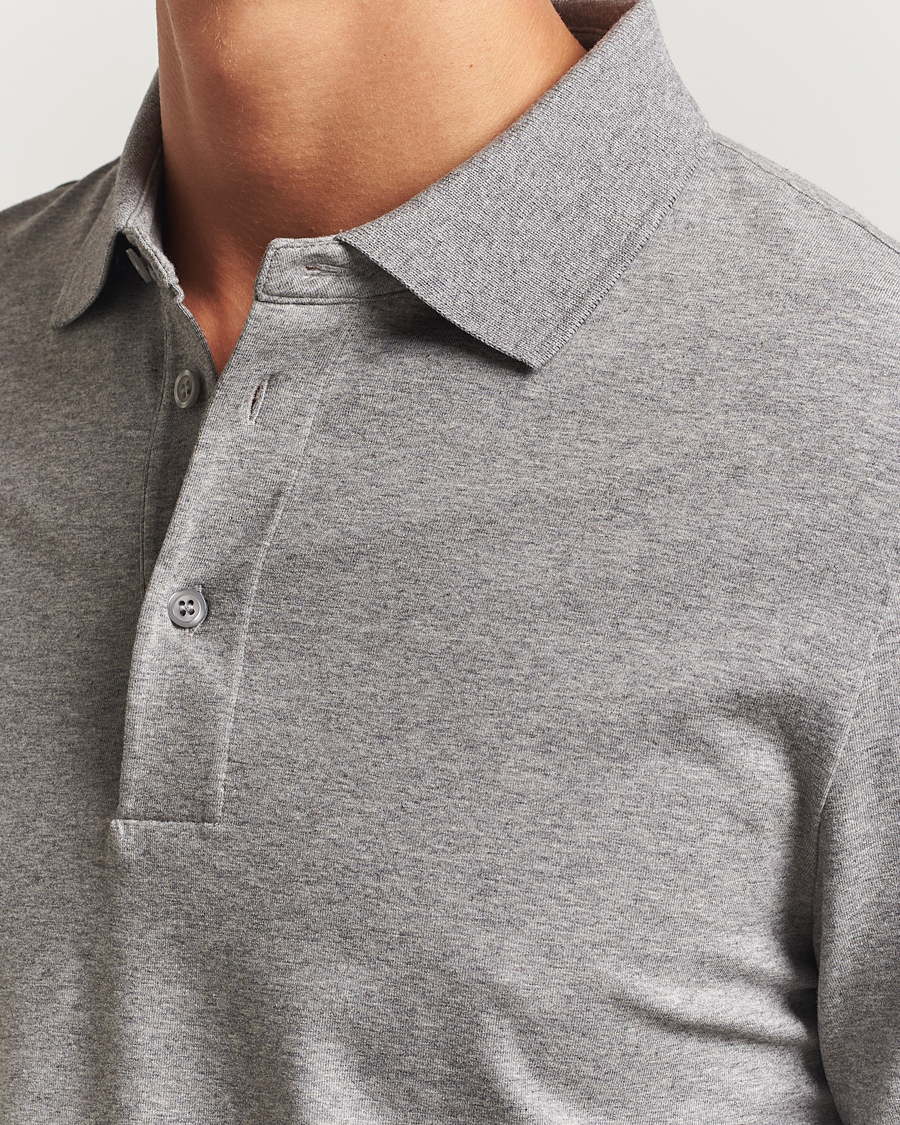 Heren | Polo's | Filippa K | Luke Lycra Polo Shirt Mid Grey Melange