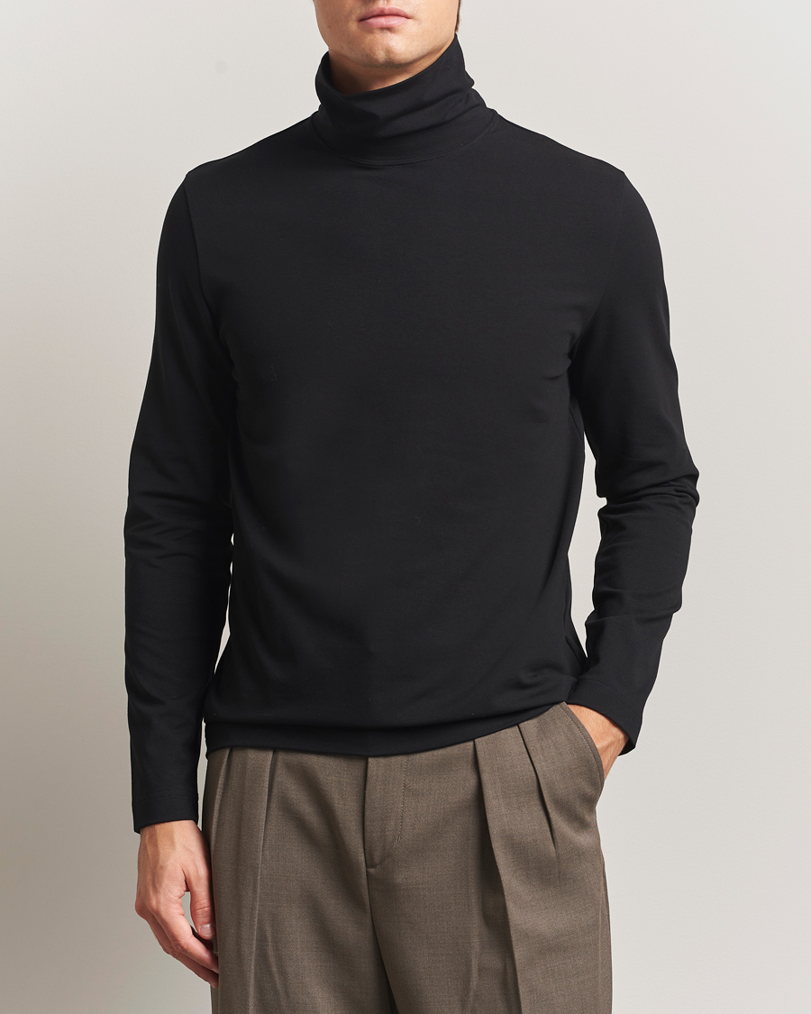 Heren | Truien | Filippa K | Organic Cotton Stretch Turtleneck Black