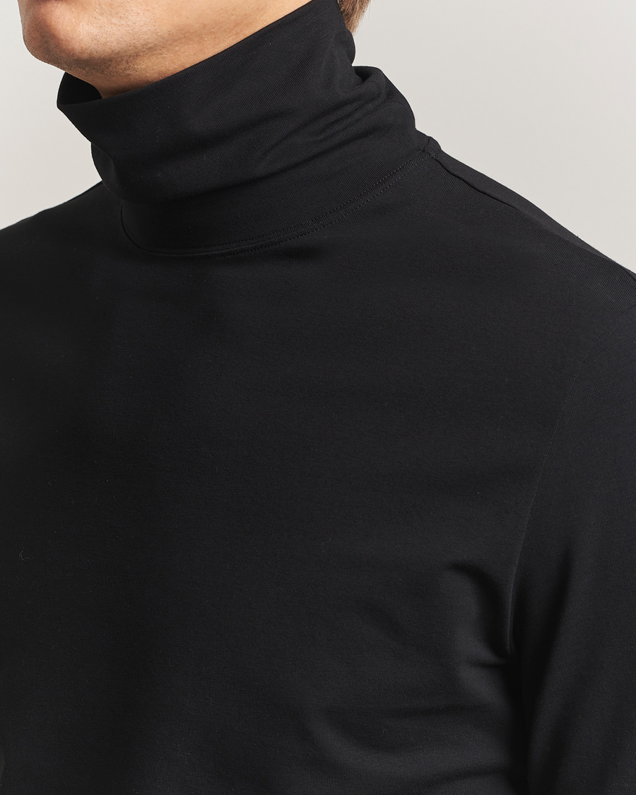 Heren | Truien | Filippa K | Organic Cotton Stretch Turtleneck Black