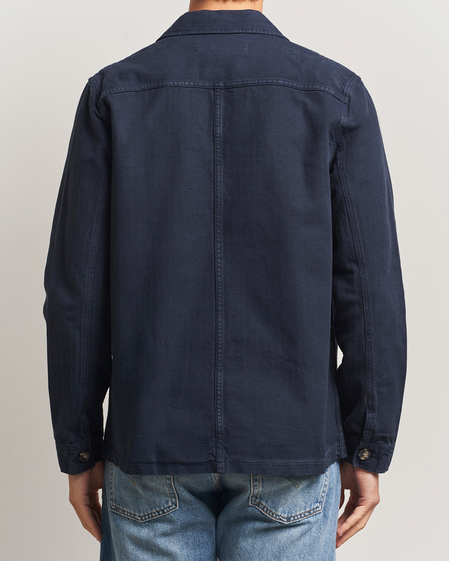 Heren | Overhemden | A Day's March | Original Herringbone Overshirt Navy