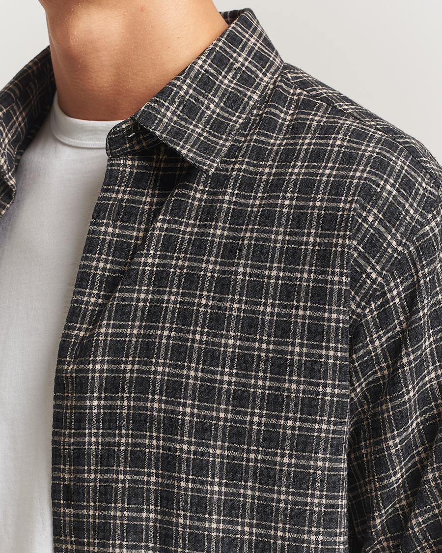 Heren | Overhemden | A Day's March | Landon Checked Shirt Black