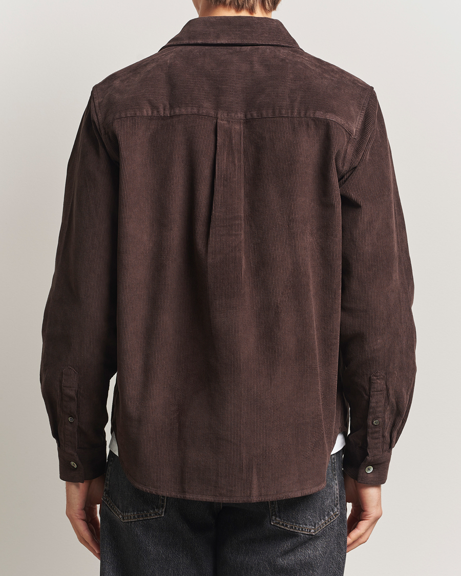 Heren | Overhemden | A Day's March | Rupert Cord Shirt Dark Brown