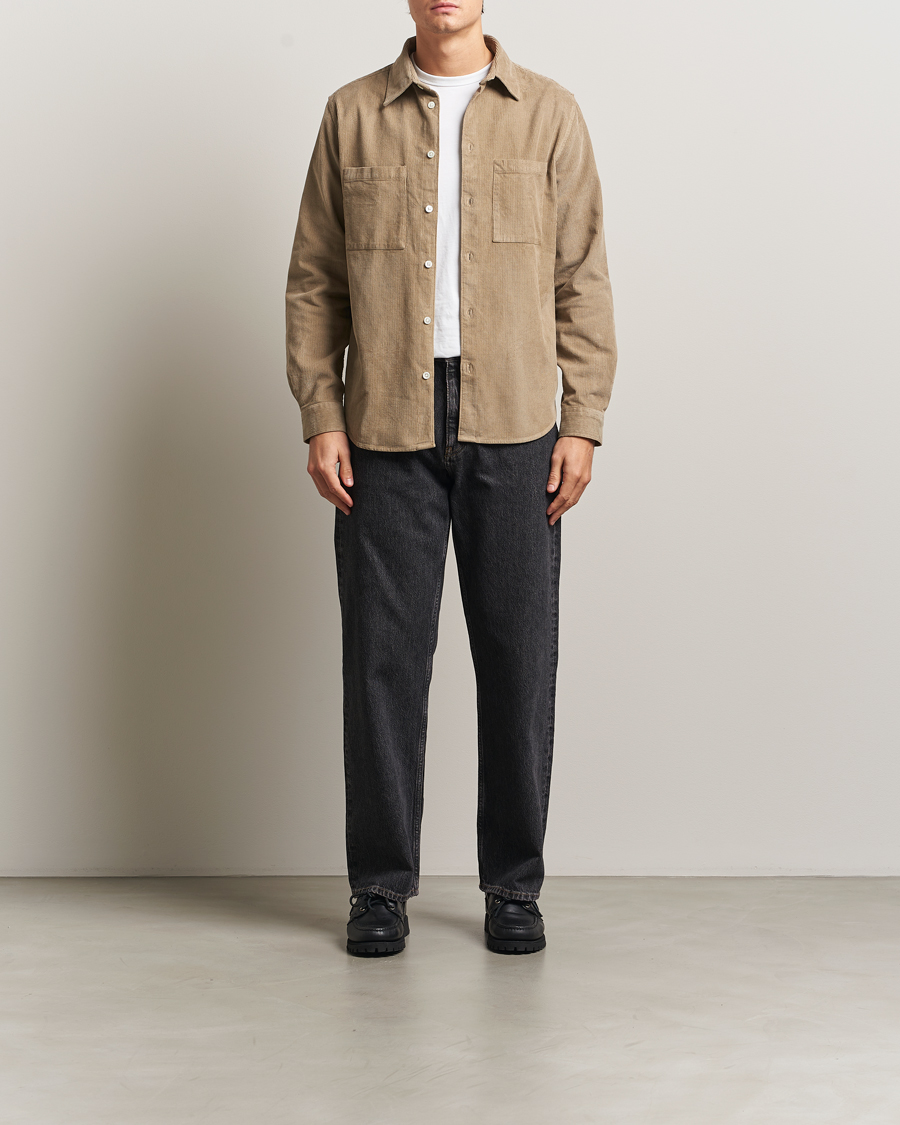 Heren | Overhemden | A Day's March | Rupert Cord Shirt Greige