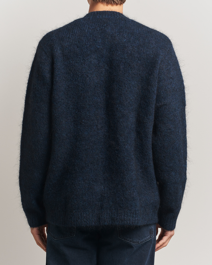 Heren | Truien | A Day's March | Jarrow Mohair Cardigan Indigo Blue