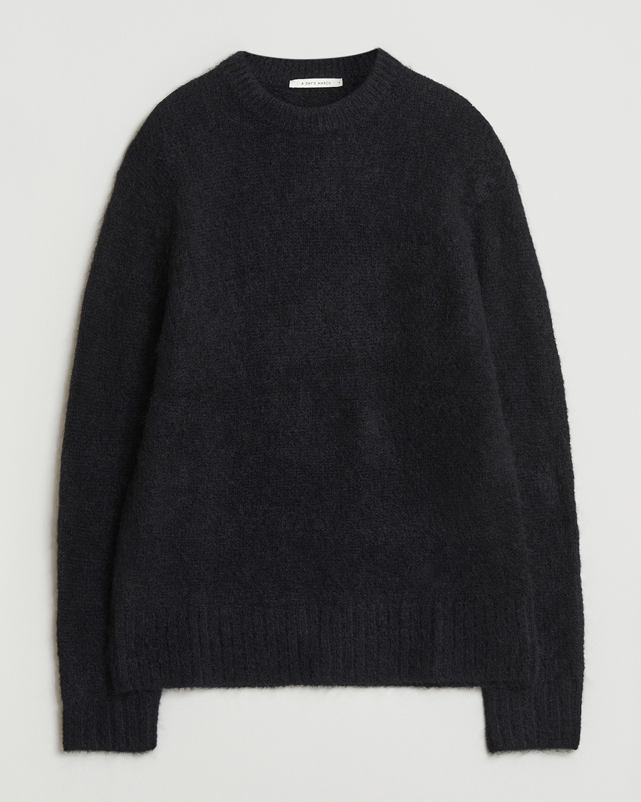Heren | Truien | A Day's March | Tietar Mohair Sweater Black