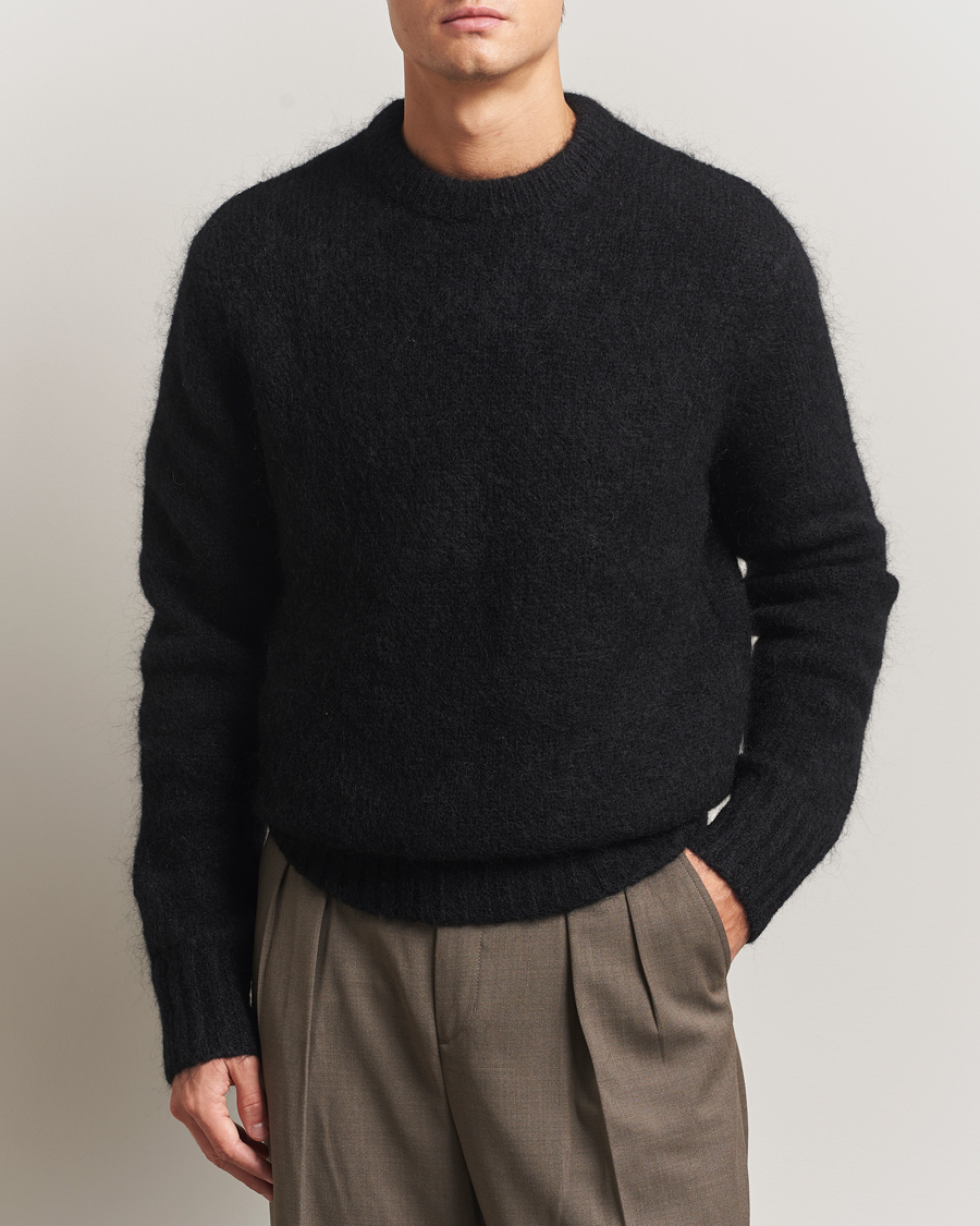 Heren | Truien | A Day's March | Tietar Mohair Sweater Black