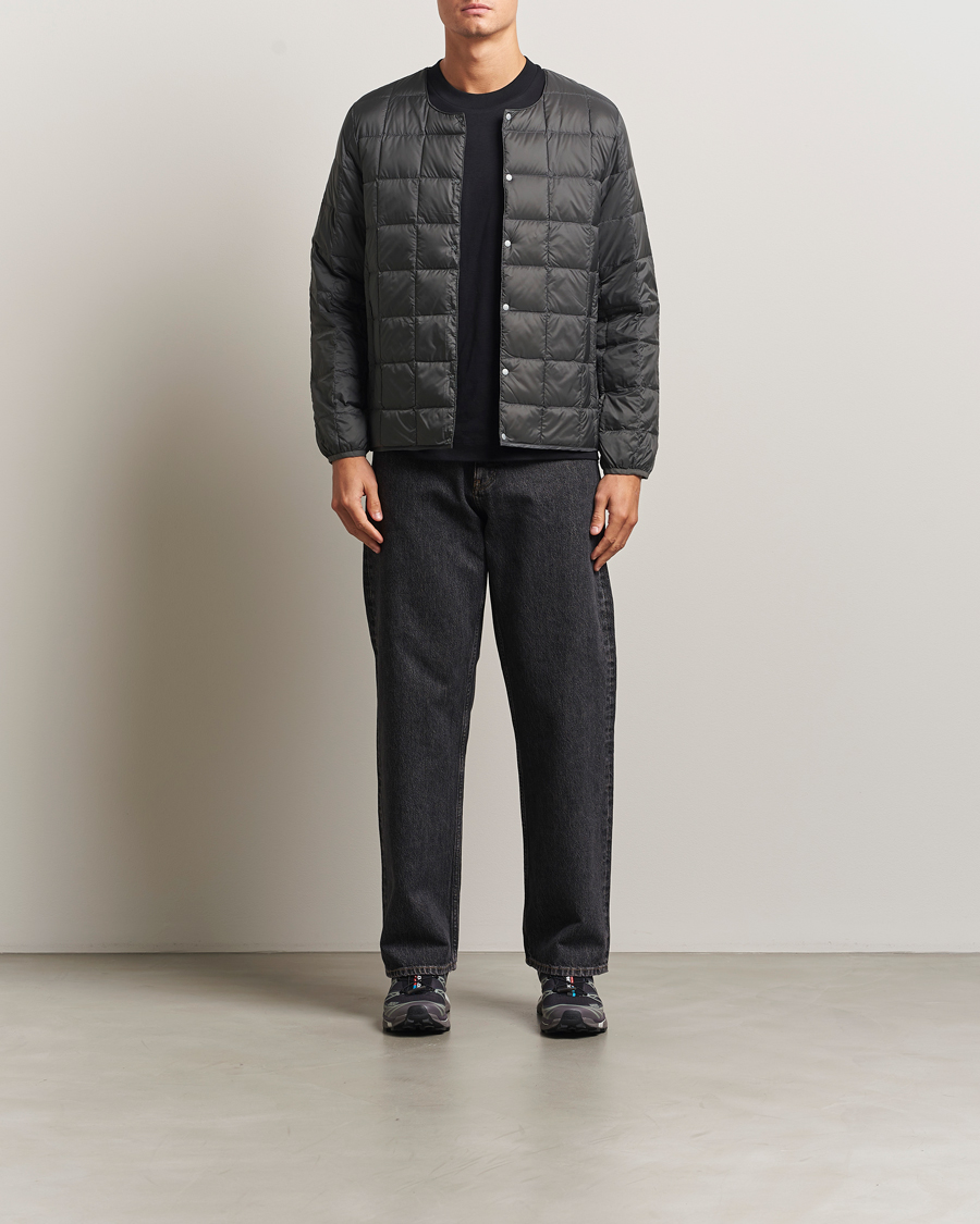 Heren | Jassen | TAION | Crew Neck Button Down Jacket Dark Grey