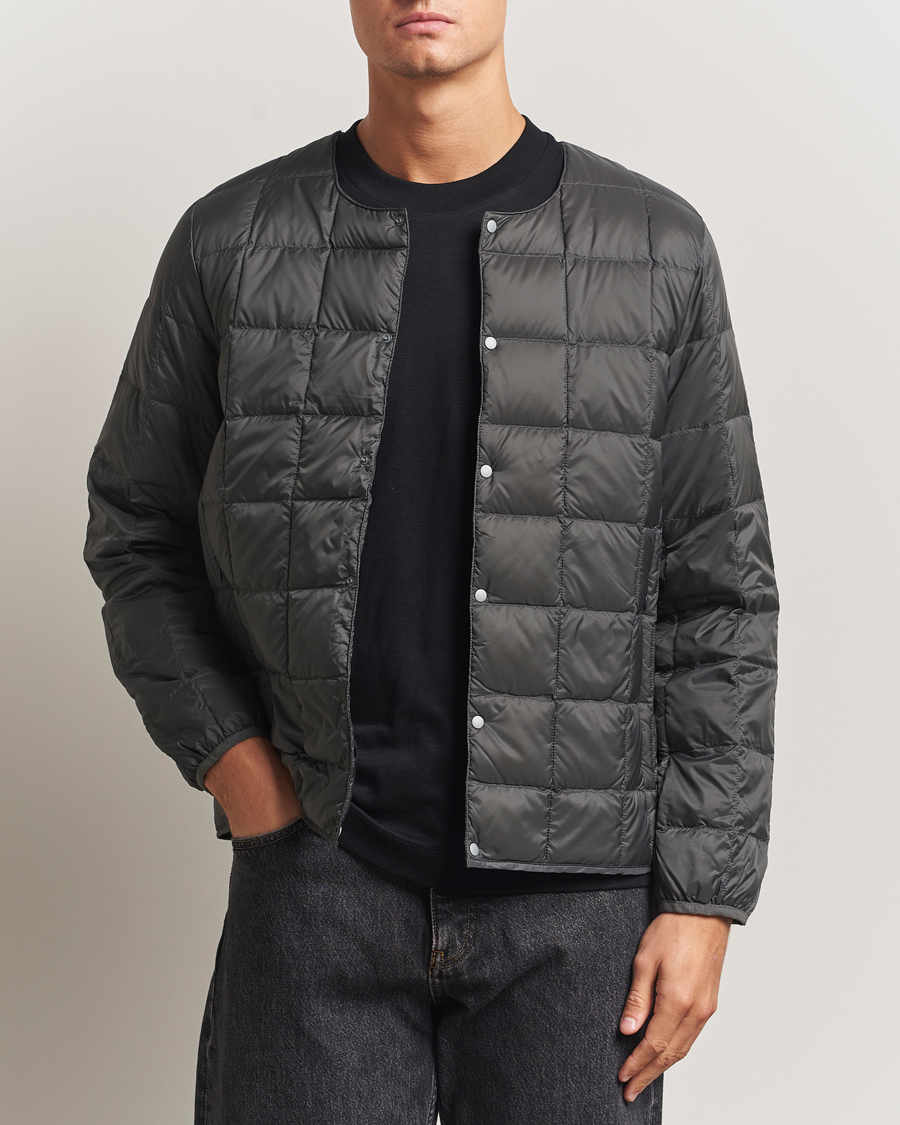 Heren | Jassen | TAION | Crew Neck Button Down Jacket Dark Grey