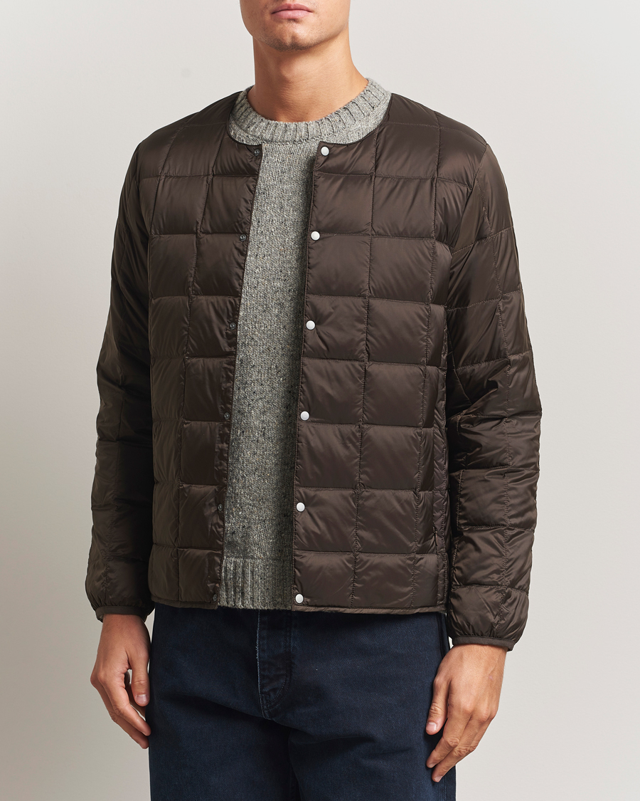 Heren | Jassen | TAION | Crew Neck Button Down Jacket Dark Choco