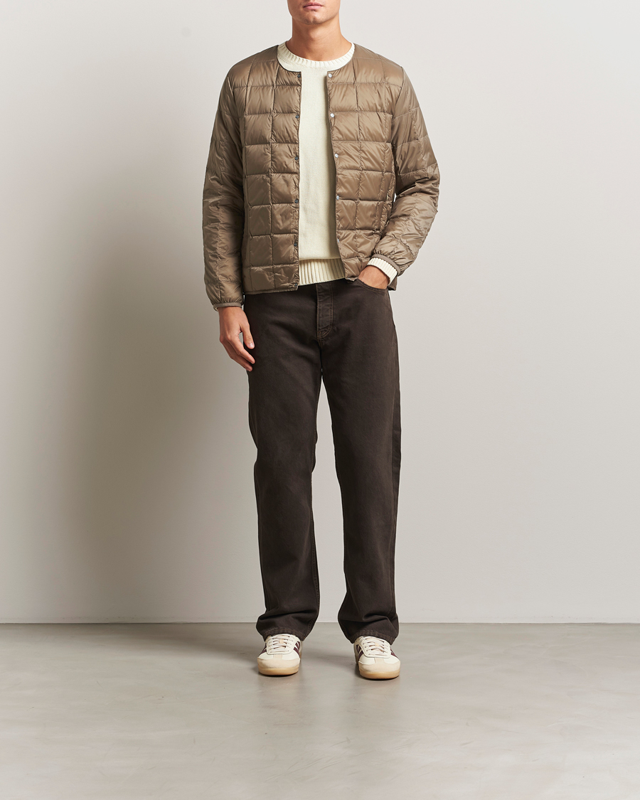 Heren | Jassen | TAION | Crew Neck Button Down Jacket Khaki