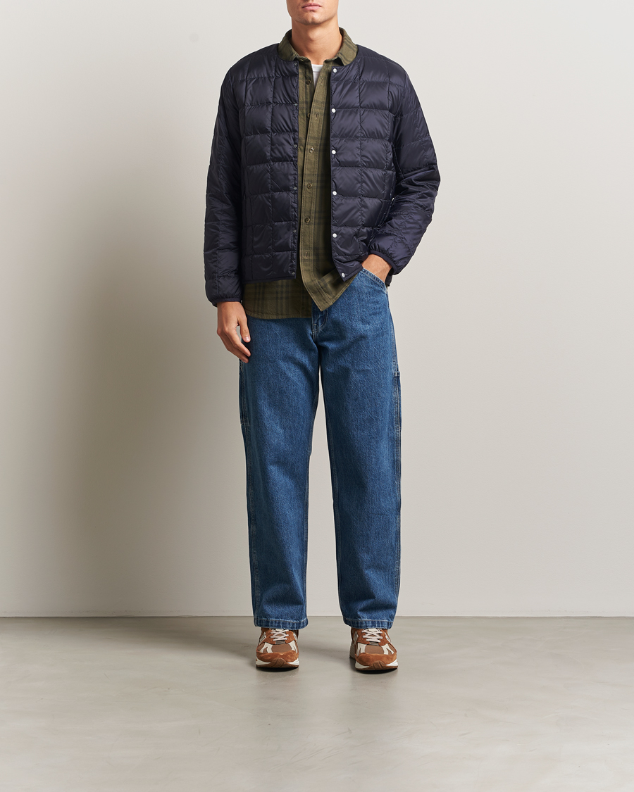 Heren | Jassen | TAION | Crew Neck Button Down Jacket Navy