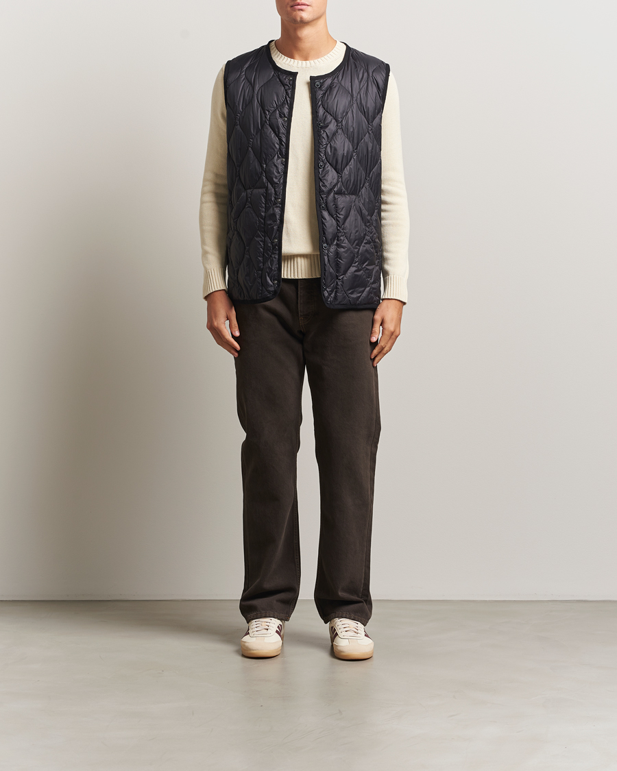 Heren | Gilets | TAION | Military Crew Neck Down Vest Black