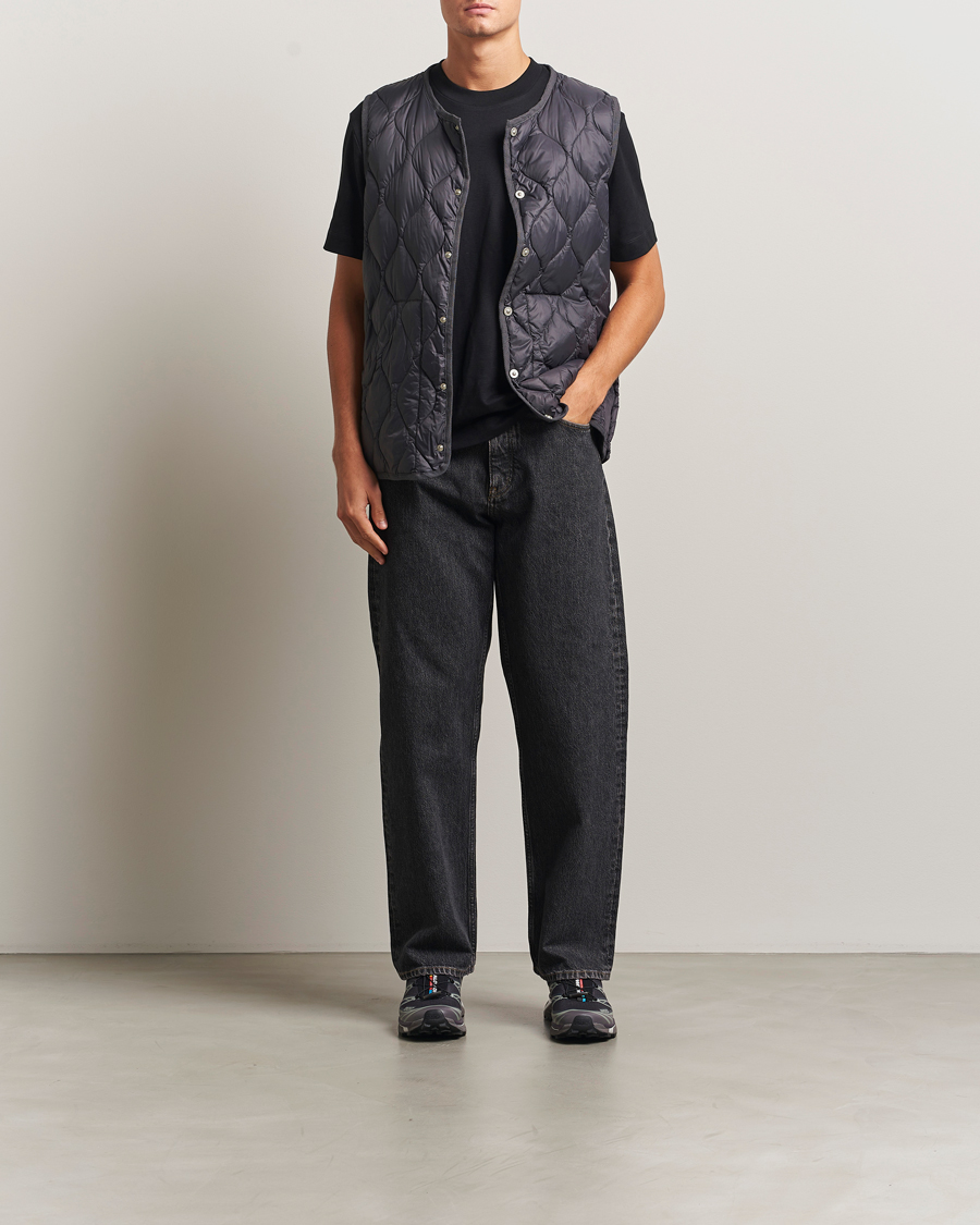 Heren | Gilets | TAION | Military Crew Neck Down Vest Dark Grey