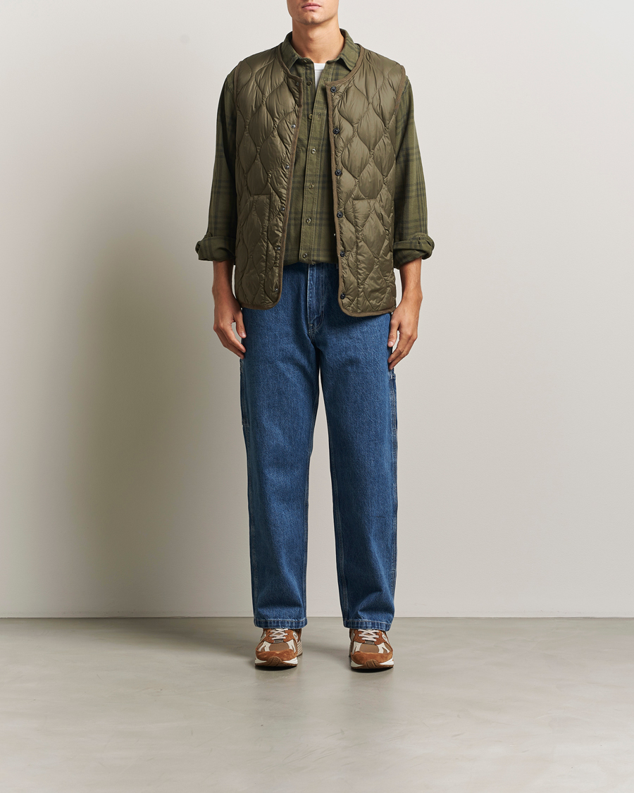 Heren | Gilets | TAION | Military Crew Neck Down Vest Dark Olive