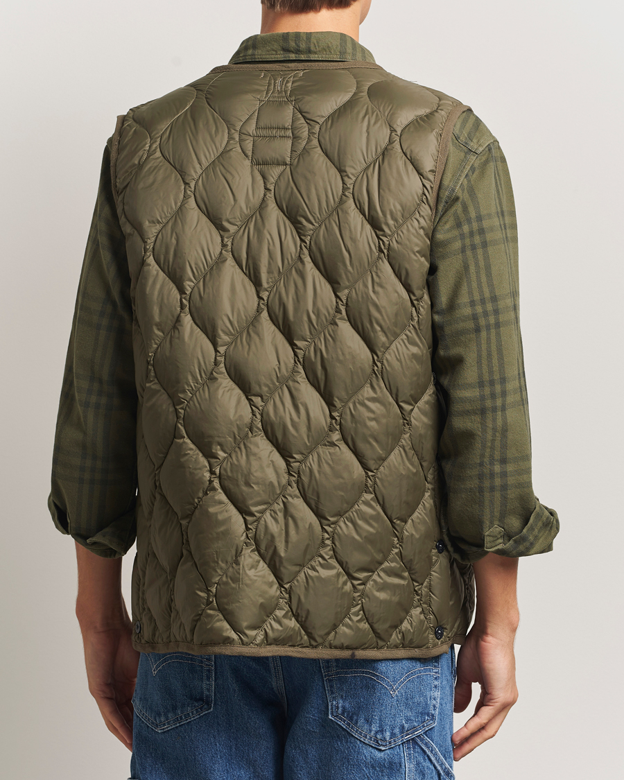 Heren | Gilets | TAION | Military Crew Neck Down Vest Dark Olive