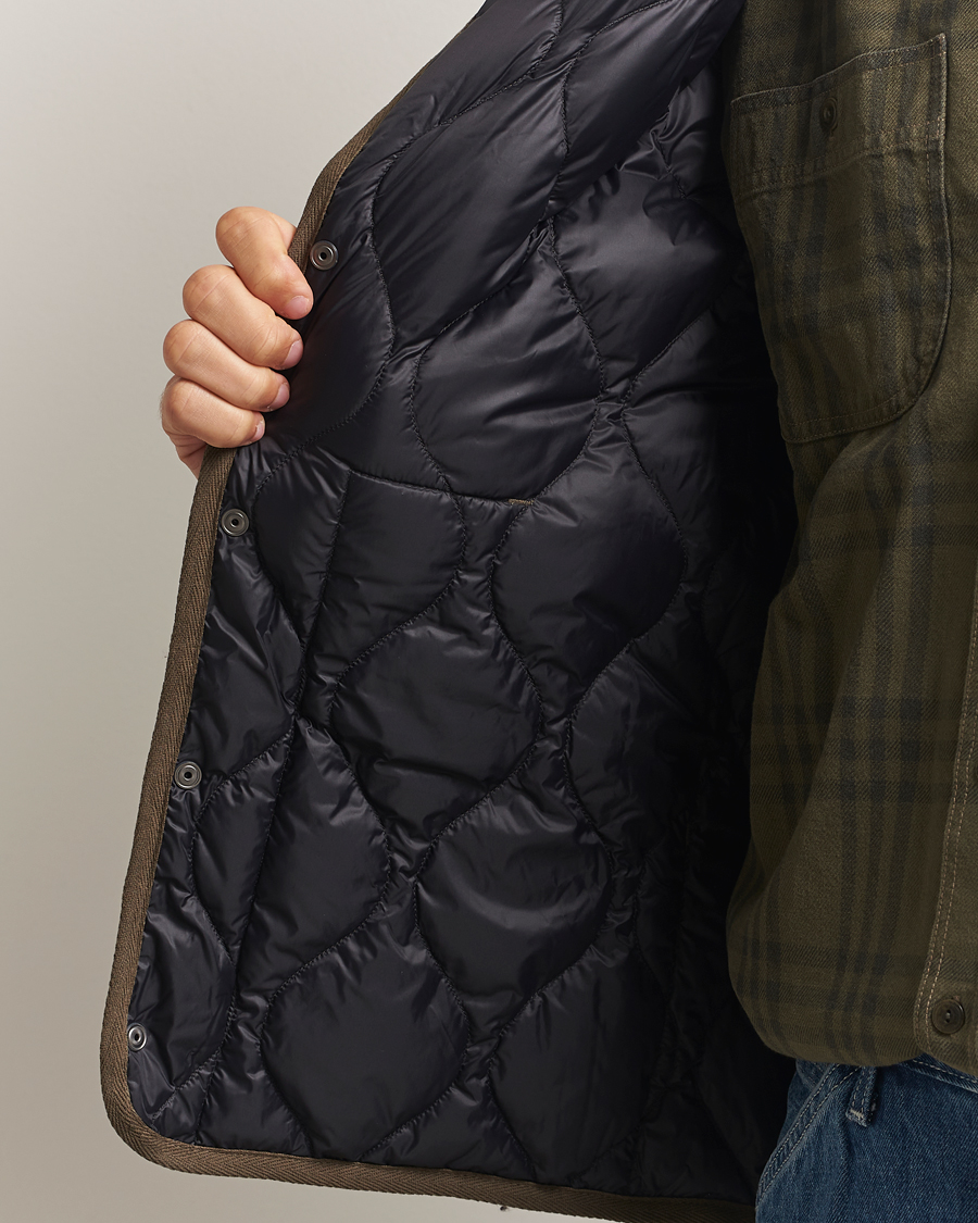 Heren | Gilets | TAION | Military Crew Neck Down Vest Dark Olive