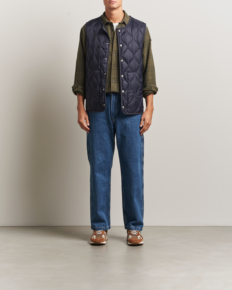 Heren | Gilets | TAION | Military Crew Neck Down Vest Navy