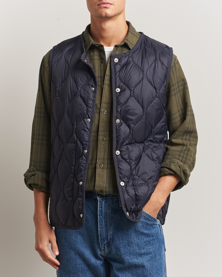 Heren | Gilets | TAION | Military Crew Neck Down Vest Navy