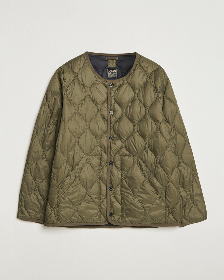 Heren | Jassen | TAION | Military Crew Neck Down Jacket Dark Olive