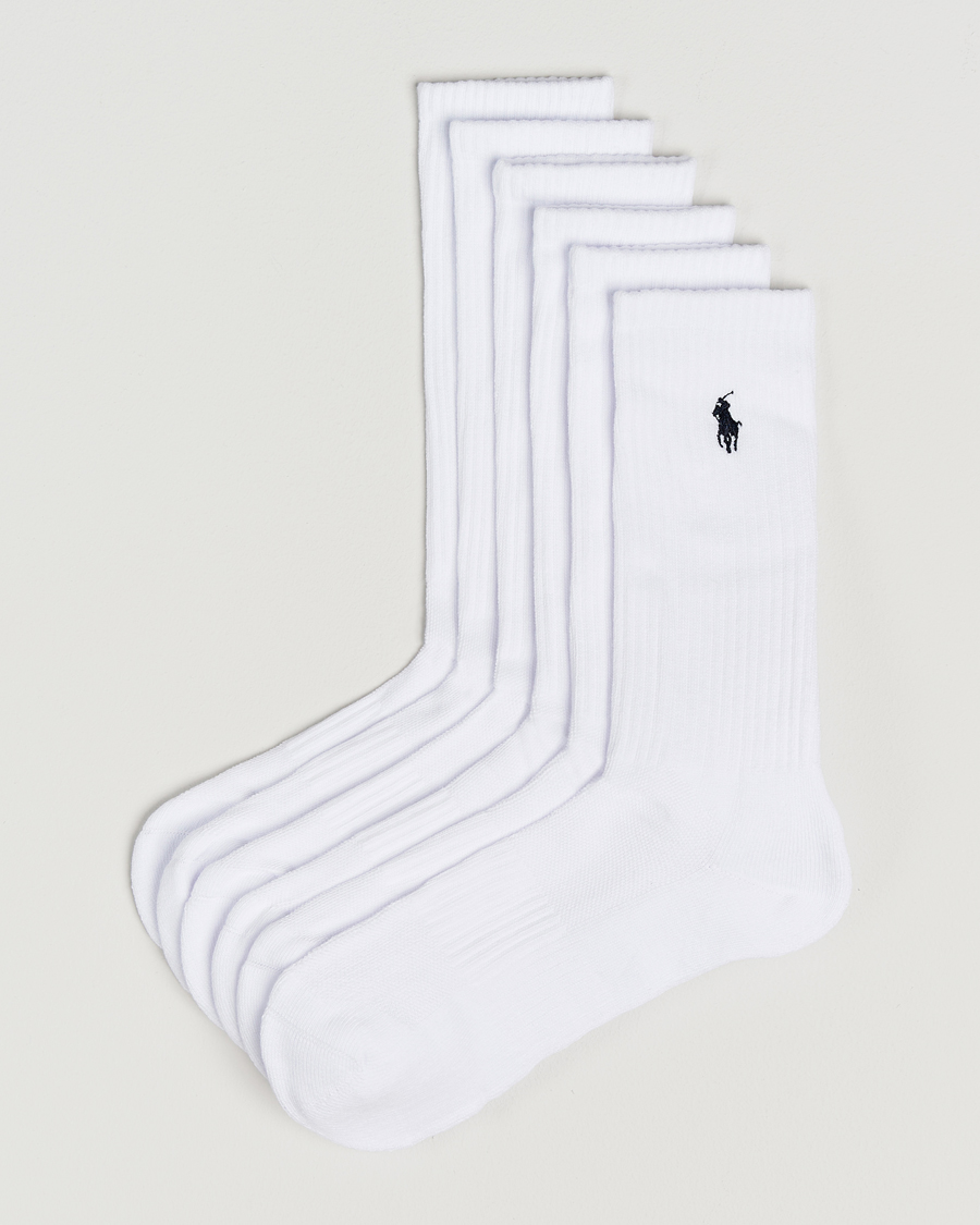 Heren | Ondergoed | Polo Ralph Lauren | 6-Pack Cotton Crew Socks White