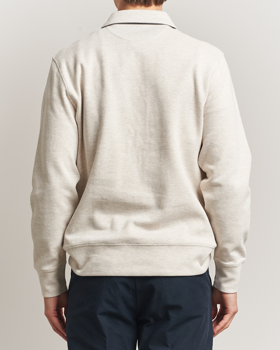 Heren | Polo's | GANT | Light Sacker Rib Long Sleeve Polo Seed Melange