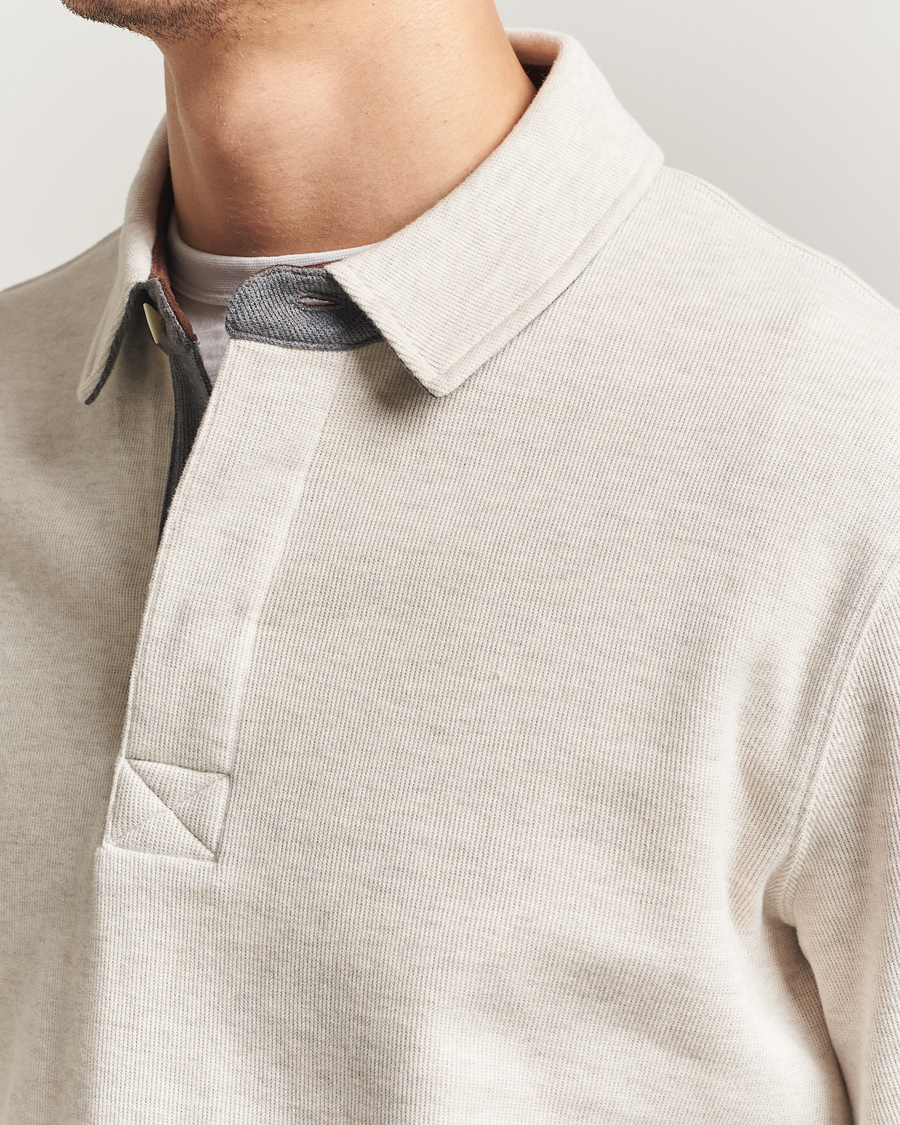 Heren | Polo's | GANT | Light Sacker Rib Long Sleeve Polo Seed Melange
