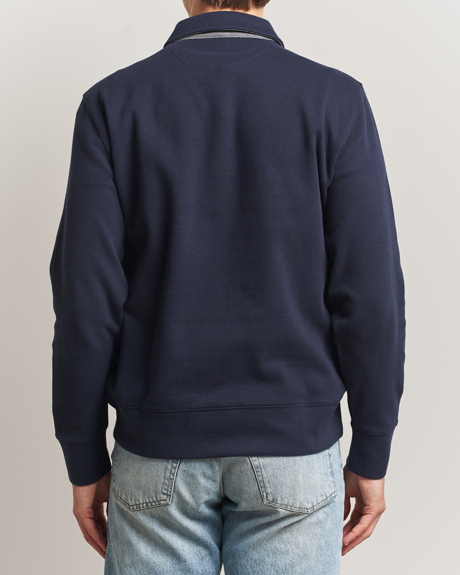 Heren | Polo's | Gant | Light Sacker Rib Long Sleeve Polo Evening Blue